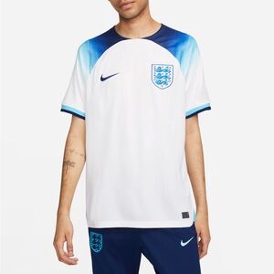 Nike White and Blue England Football Shirt